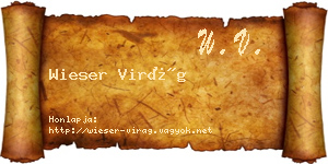 Wieser Virág névjegykártya